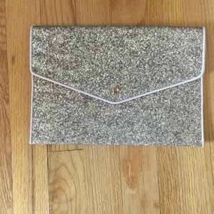 Glitter envelope clutch